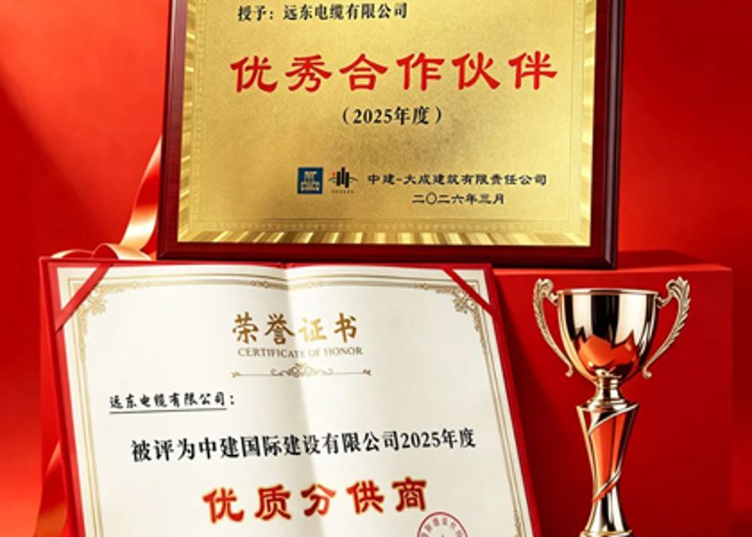 雙獎加冕｜遠東電纜榮獲中建國際、中建-大成年度合作伙...